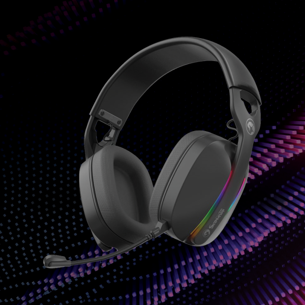Marvo Bluetooth and Wired Tri-Mode Connection RGB Stereo Gaming Headphones